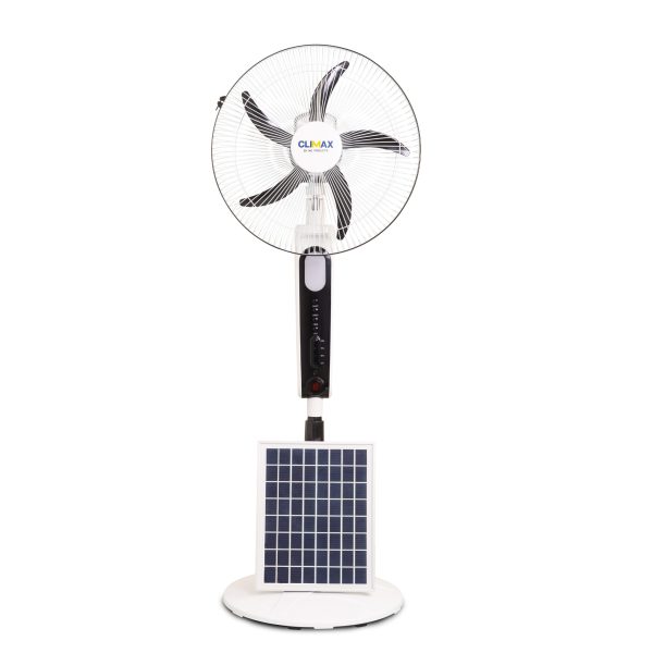 Ventilador Recargable de Pedestal Clímax (18"+Panel Solar)