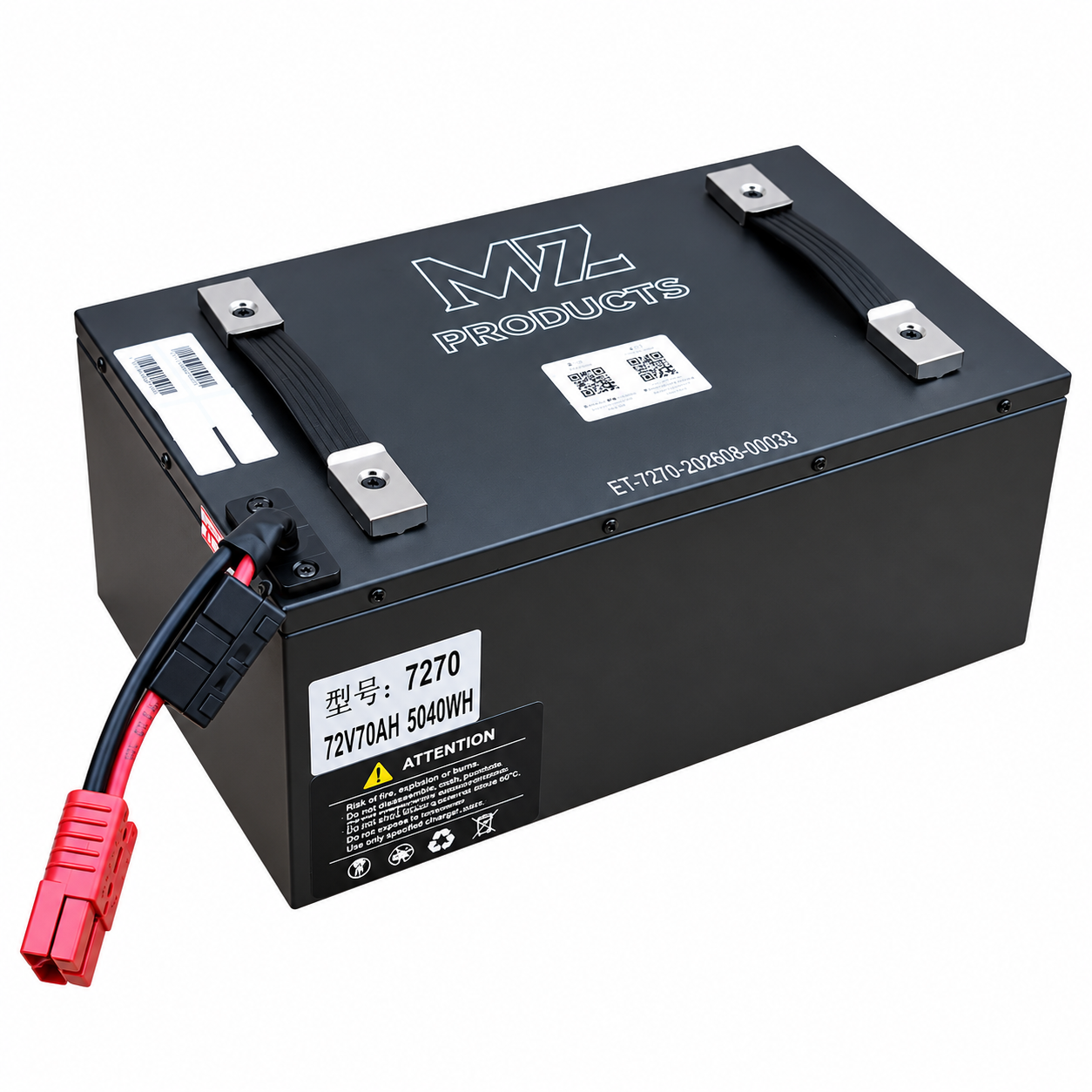Bateria de moto electrica 72v 70ah Conector Anderson, BMS con Bluetooth MZ Products Batería de Lithium 72v 70Ah con BMS Bluetooth | MZ Products - Imagen 1