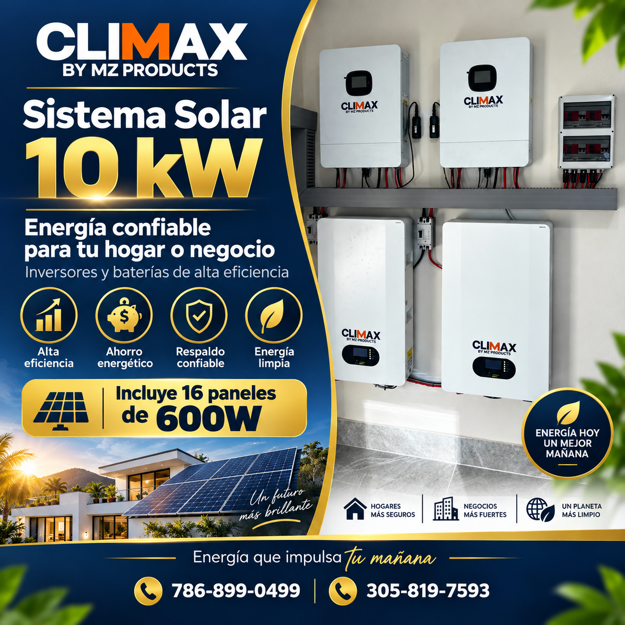 Sistema Energia Solar Para el Hogar 10kw 2026 Sistema de Energia Solar 10KW CLIMAX - Imagen 1